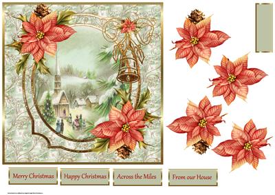 Church at Christmas 7x7 Card with Decoupage