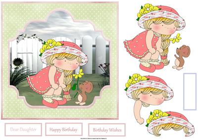 Mouse 7x7 Card with Decoupage