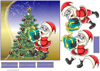 Christmas Time with Santa 7x7 Card