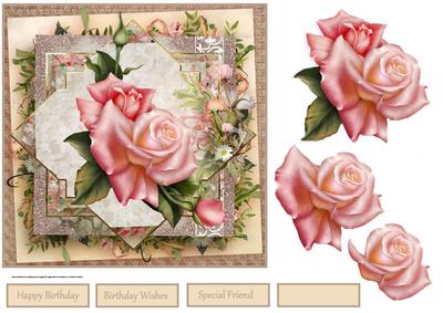 Rose of Perfection 7x7 Card with Decoupage