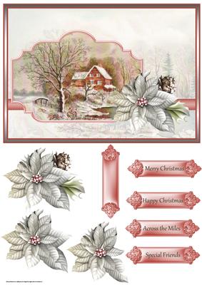 House by the Lake at Christmas with Decoupage