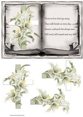 Cross and Lily Vintage Book Topper and Decoupage