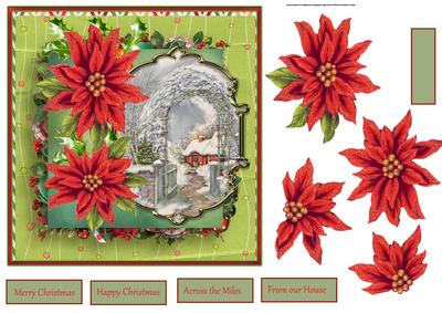 The Garden Gate 7x7 Card with Decoupage