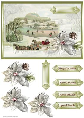 Ice Skating at the Lake Card with Decoupage