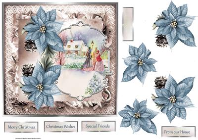 Vintage Carol Singers 7x7 Card with Decoupage
