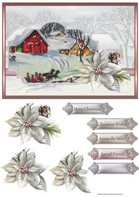 Sleigh Ride Home at Christmas Card with Decoupage
