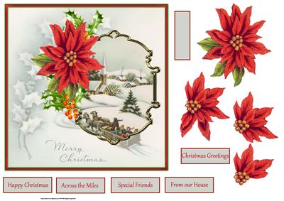 Travel at Christmas 7x7 Card with Decoupage