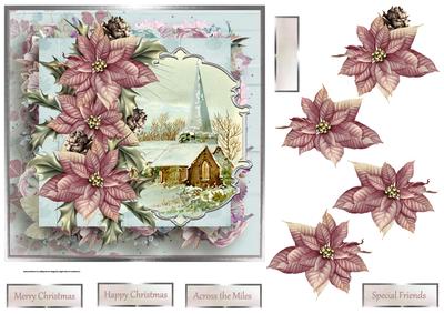 Village Church 7x7 Card with Decoupage