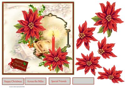 Christmas Candle 7x7 Card with Decoupage