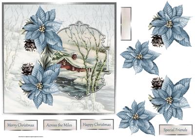 Log Cabin 7x7 Card with Decoupage