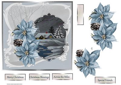 Frozen Stream 7x7 Card with Decoupage