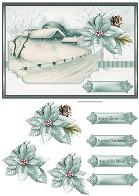 Farmhouse in Winter Card with Decoupage