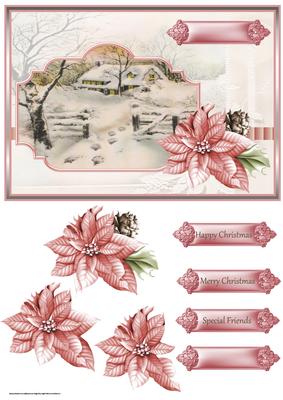 Footsteps in the Snow Card with Decoupage