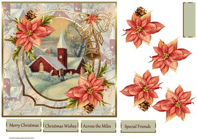 Vintage Church 7x7 Card with Decoupage