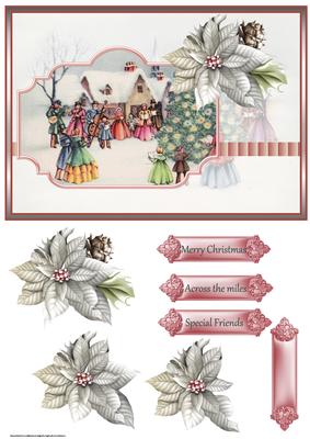 Village Carol Singers Card with Decoupage