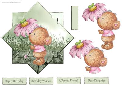 Flower and Caterpiller Topper and Decoupage