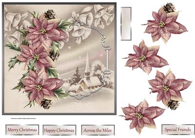 Lights from the Church 7x7 Card with Decoupage