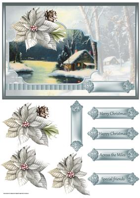 Snow at Christmas Card with Decoupage