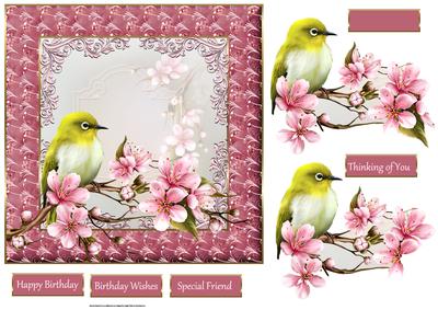 Cherry Blossoms 7x7 Card and Decoupage