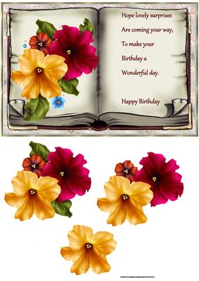 Petunias for Your Birthday Card Topper