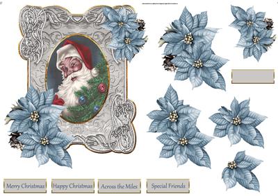 Vintage Santa Shaped Topper with Decoupage