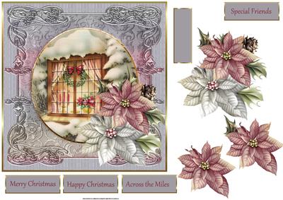 Christmas Wreath in the Window 7x7 Card