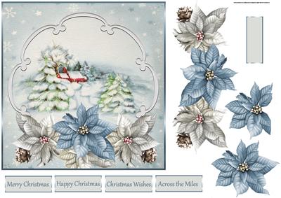 Snow Covered Trees 7x7 Card with Decoupage