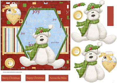 Christmas Polar Bear 7x7 Card with Decoupage