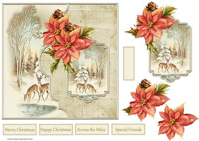 Reindeer at the Water Hole 7x7 Card