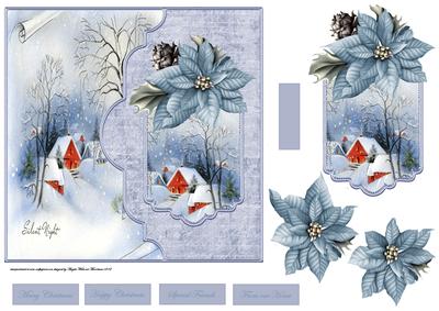 A Silent Night 7x7 Card with Decoupage