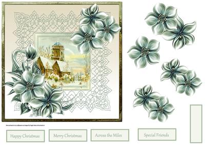 Church at Christmas 7x7 Card with Decoupage