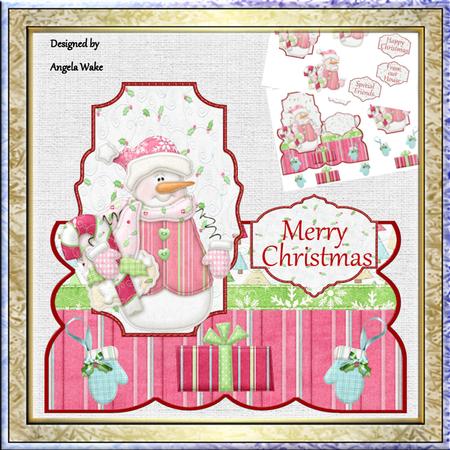 Cane Snowman Over the Top Card and Decoupage