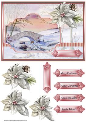 Winter River Card with Decoupage
