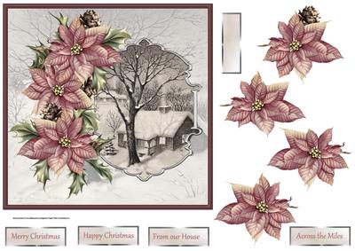 Snow on the Rooftop Card with Decoupage
