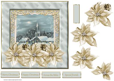 Church Vintage Style 7x7 Card with Decoupage