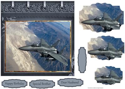 Fighter Plane Card with Pyramid Layers