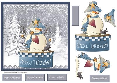 Snow Wonder Snowman Card with Decoupage