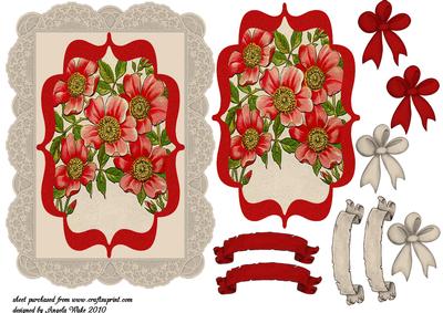 A Bracket of Red Flowers and Vines