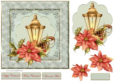 Vintage Lamplight 7x7 Card with Decoupage