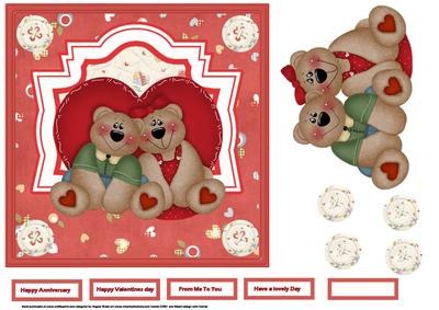 Bearly Perfect Couple 7x7 Card with Topper