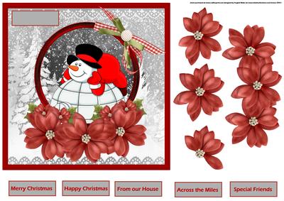 Snowman Resting on the Igloo 7x7 Card