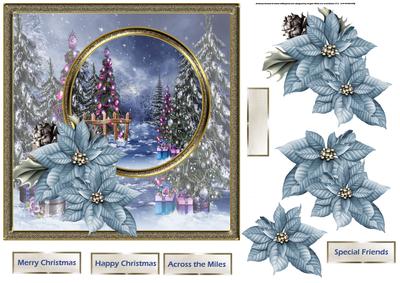 Christmas Lights 7x7 Card with Decoupage