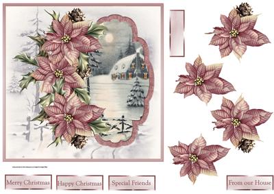 Winter Scene 7x7 Card with Decoupage