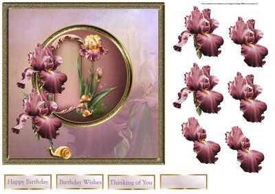 Iris Dreams 7x7 Card with Decoupage