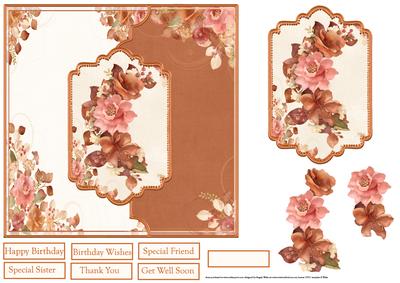 Floral for Occasions 7x7 Card with Decoupage