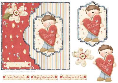 Sending Heart Full of Love 7x7 Card with Decoupage