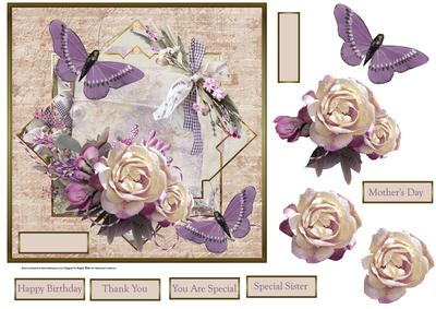 Vintage Look 7xx7 Card with Decoupage