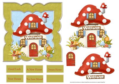 New Home 6x6 Card with Decoupage