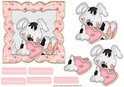 Heart Puppy 6x6 Card with Decoupage