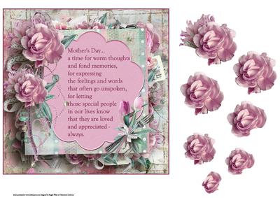 Mother's Day Thoughts 7x7 Card with Decoupage